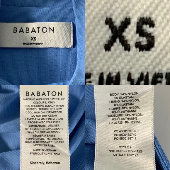 Aritzia Babaton Contour Mockneck Long sleeve Shirt XS Blue Crop Top Fall Fashion - Picture 6 of 12